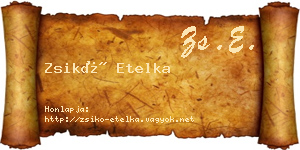 Zsikó Etelka névjegykártya